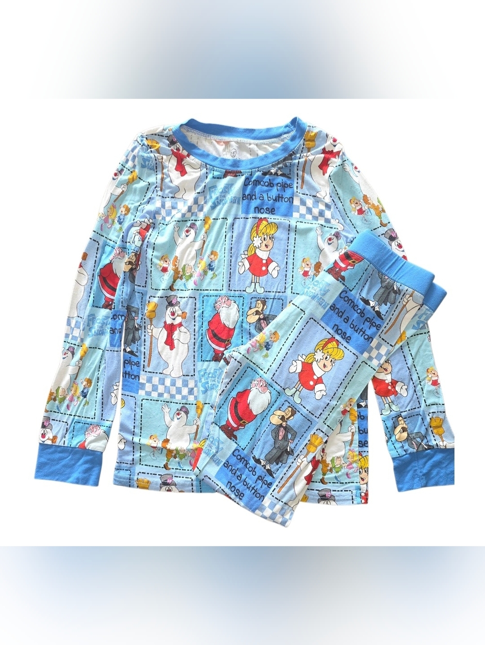 Frosty The Snowman Bamboo PJs Long Sleeve & Pants Set Unisex Size 7/8